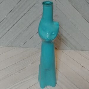 Moselland Happy Cat Rheinhessen  Collection Teal Blue/Green 2018 Bottle Empty